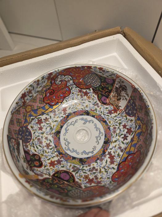 Okrągły zlew retro nablatowy, umywalka ceramiczna