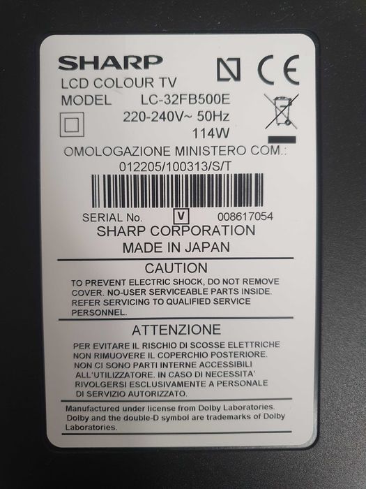 SHARP LC-32FB500E płyta logiczna