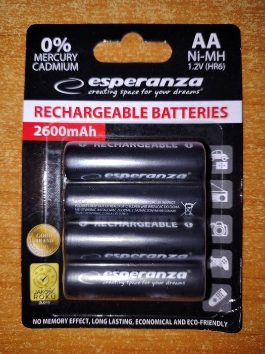 Аккумуляторы Батарейки 2600 mAh AA Esperanza Акумулятори