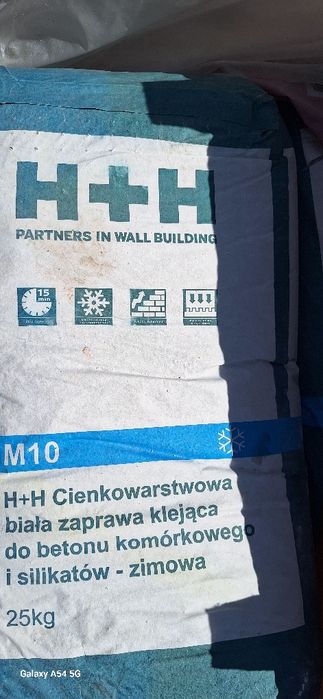 H+H Cienkowarstwowa biała zaprawa klejowa do betonu komorkowego