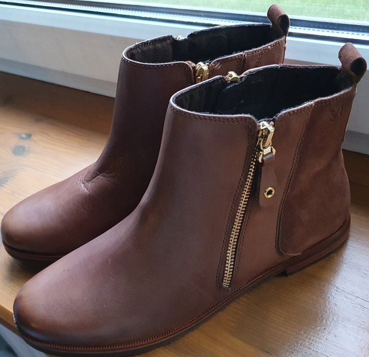 Botki damskie brązowe Caprice r. 40 skóra naturalna