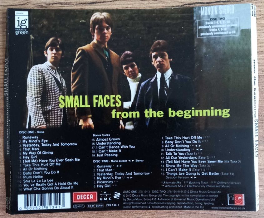 2CD The Small Faces "From the Beginning", 1967 год, выпуск 2012 года