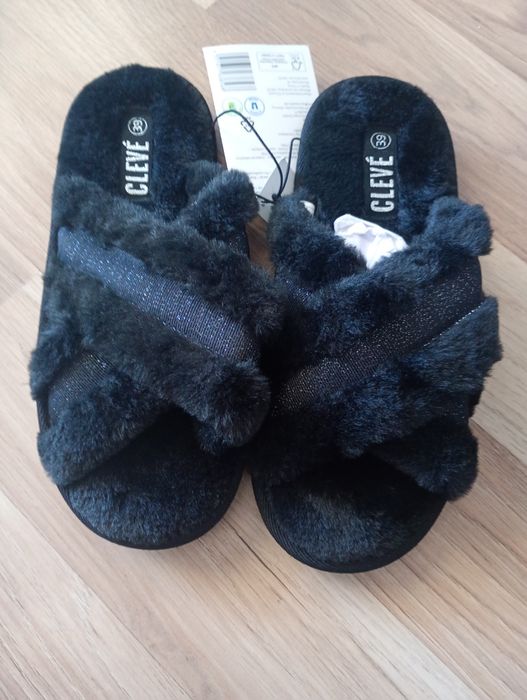 Kapcie klapki damskie czarne