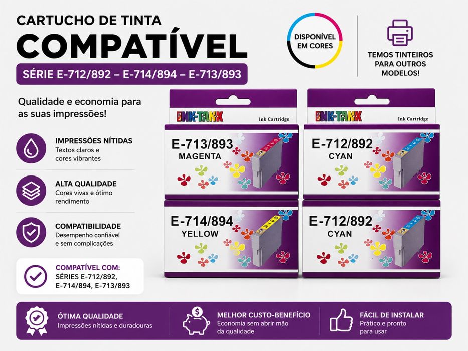 Tinteiro compatível Epson Série E-712/892 – E-714/894 – E-713/893