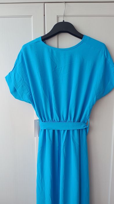 Niebieska sukienka elegancka maxi M