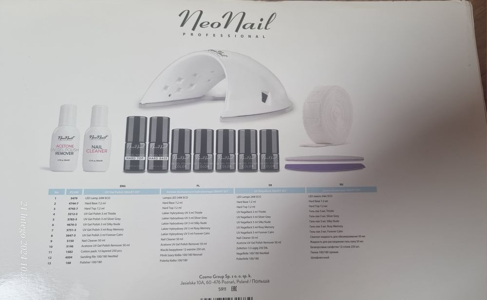 NeoNail zestaw do hybryd Smart Set Premium z dodatkami, lakiery