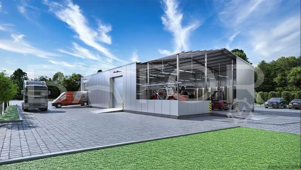 Konstrukcja stalowa magazynu hali wiaty budynek 12m x 20m