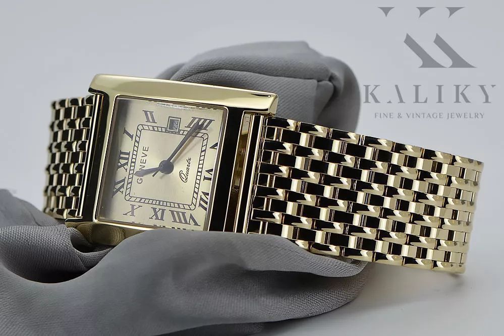 Złoty zegarek 14k 585 bransoletą męski Geneve mw009y&mwb013y Katowice