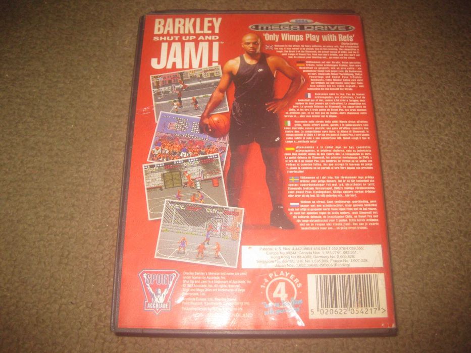 Jogo "Barkley Shut Up And Jam!" para Sega Mega Drive