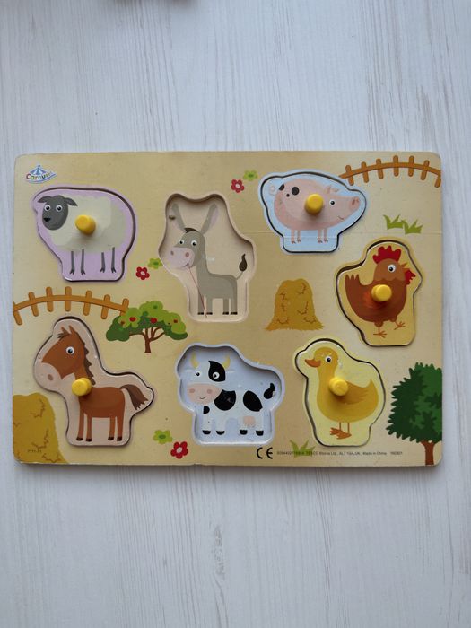 Drewniane puzzle z uchwytem