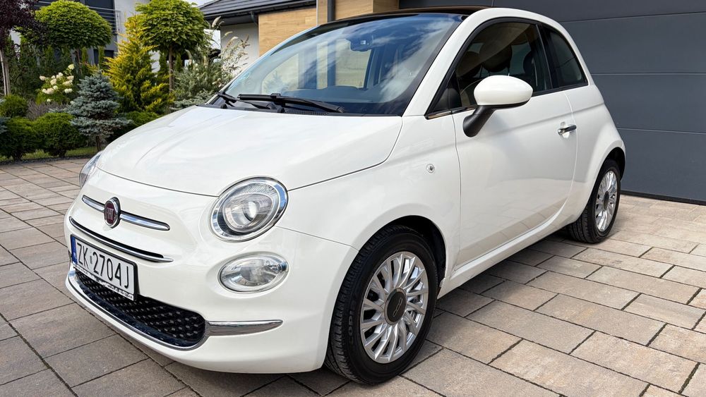 Fiat 500 Fiat 500 w białym kolorze, szklany dach, navi, automatyczna klima