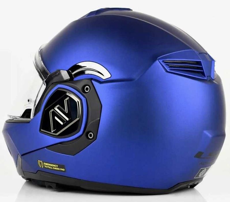 Capacete NOVO Modular 180° LS2 Advant Blue Matt (27% DESCONTO) Tam S