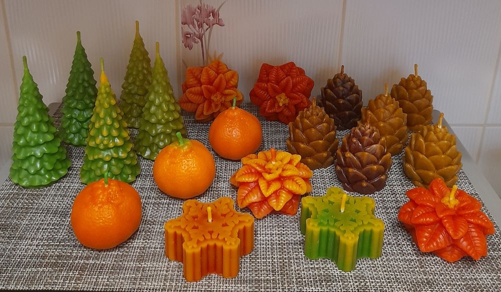 Свечки/Свічки з бджолиного воску Мандаринки