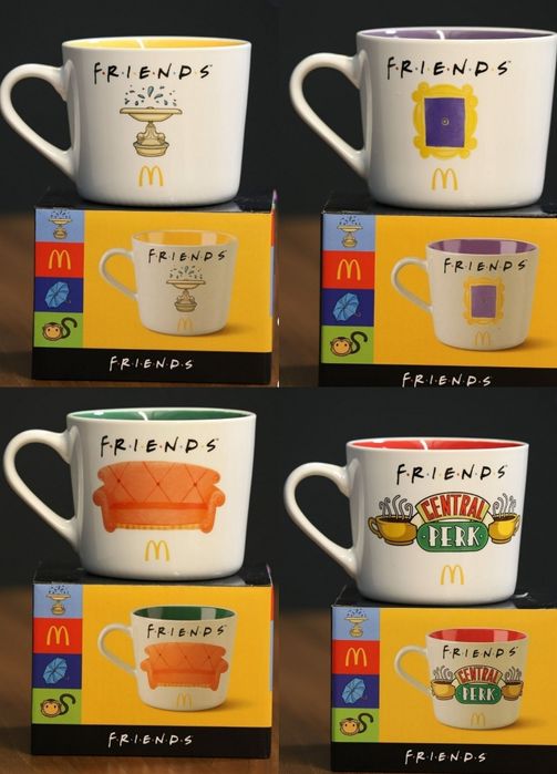Чашки Macdonald's-350мл.Central Perk, и т.д.Фигурки Friends . Френдз.