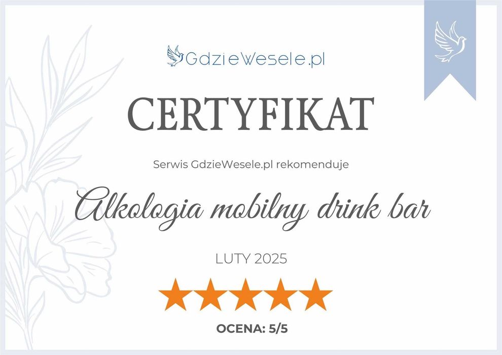 Barman na wesele |Urodziny|Imprezy okolicznościowe|2025/26