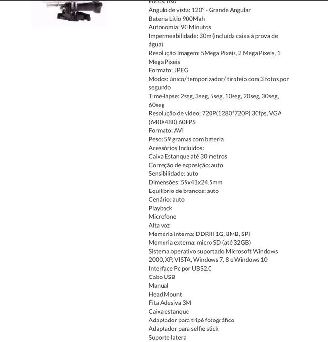 Câmara tipo(Go Pro) modelo 4K ultra HD Wi-Fi || Nova64285992420225123