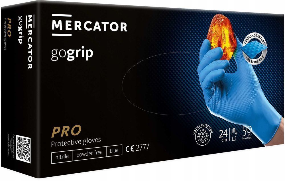 Rękawice Nitrylowe 50 Szt. 10-Xl Gogrip Blue