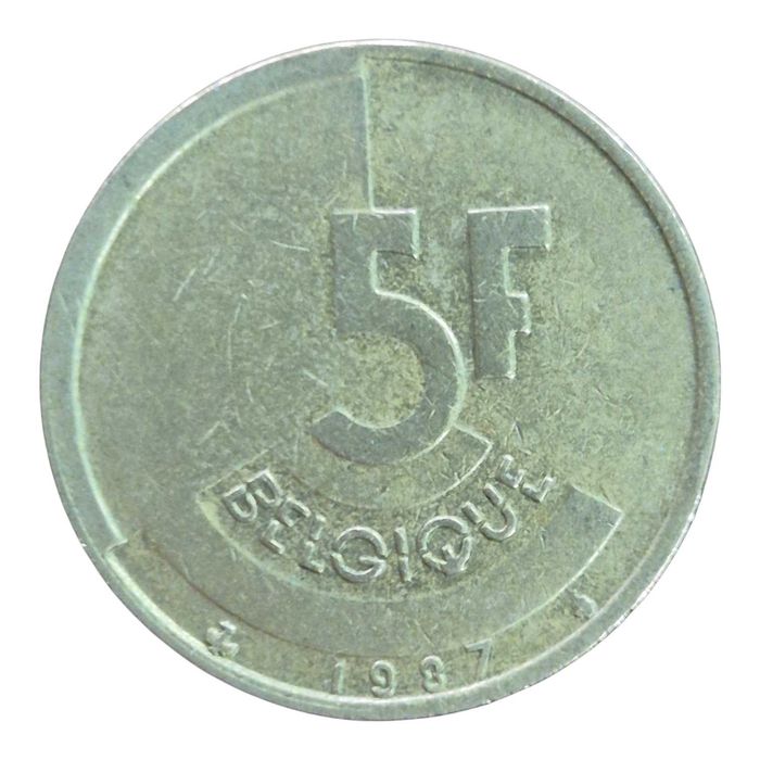 Bélgica. Moeda 5 francos 1987