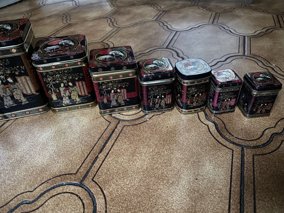 Zestaw 9 puszek BLACK JAPAN do herbat i ziół