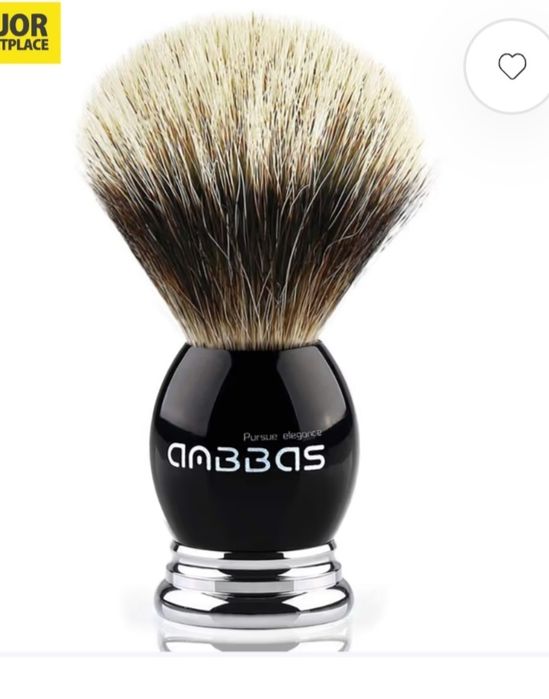 Anbbas Luksusowa Szczotka do Goleni z Włosami Borsuka Silvertip – Czar