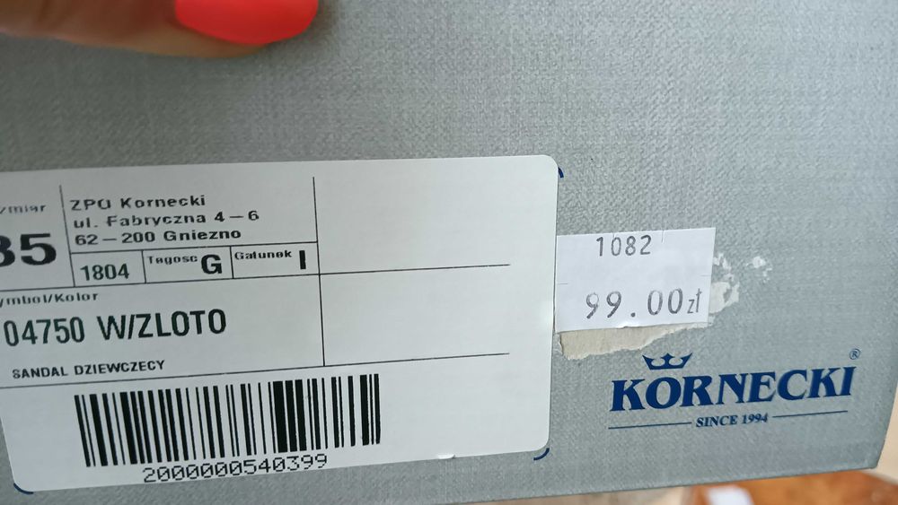 skórzane sandałki korenecki rozmiar 35
