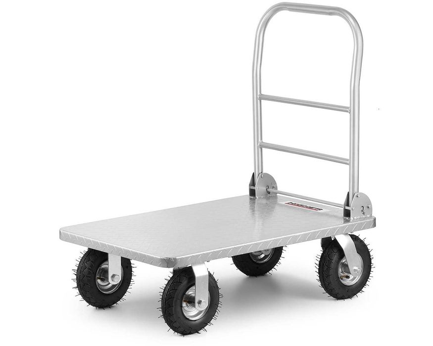 WÓZEK PLATFORMOWY magazynowy HG Monster 500kg - opony pneumatyczne