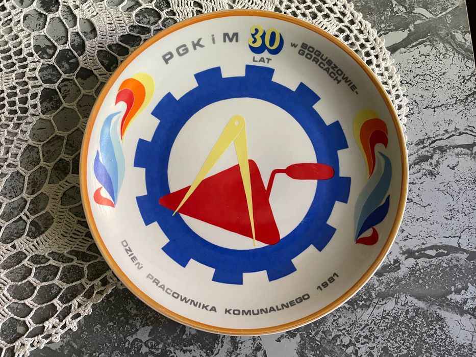 Patera okolicznościowa Boguszów Gorce 1981 r. porcelana Wałbrzych