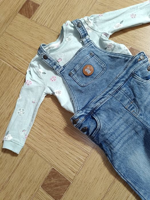 Джинси Джинсовий комбінезон 98 + світшот 98