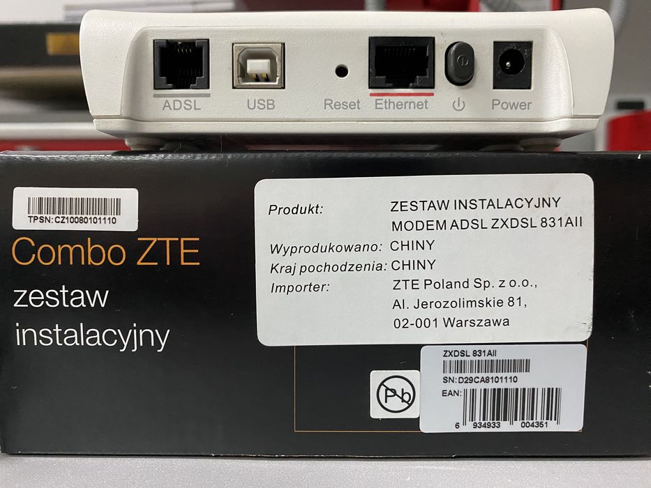 Modem ZTE Combo zestaw instalacyjny