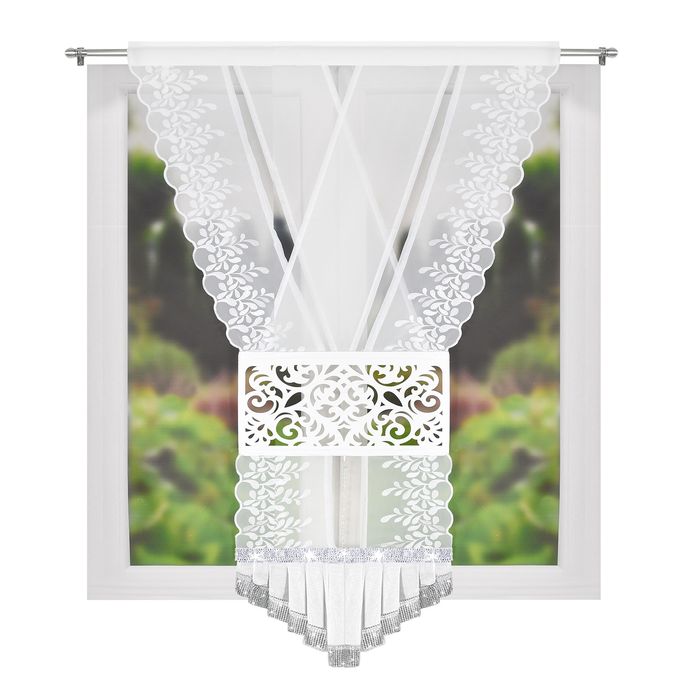 ‼️WYPRZEDAŻ‼️ Firana panel ażurowy z kryształami 180 cm