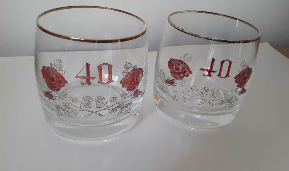 szklanka do whisky na 40 urodziny zdobiona