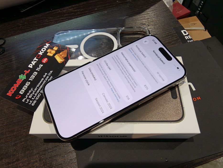 iPhone 15 Pro 256gb ..83% jak nowy kompleT.. PAT-KOM
