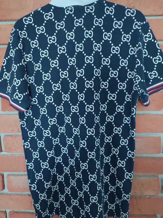 Koszulka męska polo z monogramem Gucci. Rozmiar L