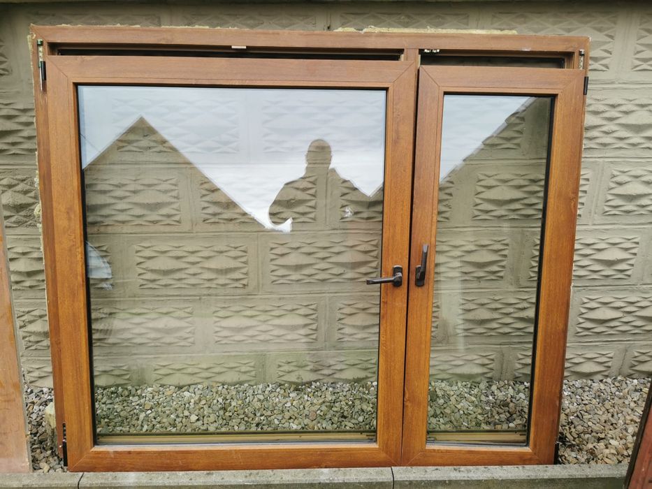 Okno PCV wymiary 1765x1435 2 strony złoty dąb