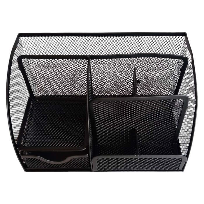 Organizer na Biurko Przybornik Metalowy Czarny