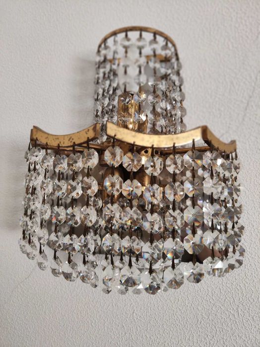 Conjunto 2 candeeiros de parede em cristal