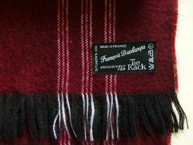 Tie Rack Francois Duchamp elegancki męski szalik w kratkę