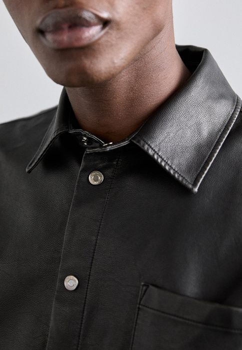 Koszula z ekoskóry czarna MSGM 42