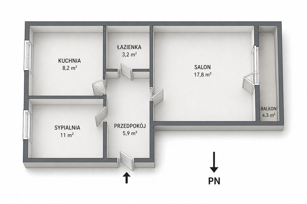 2 pokoje z balkonem | Wyremontowana piwnica | Umeblowane