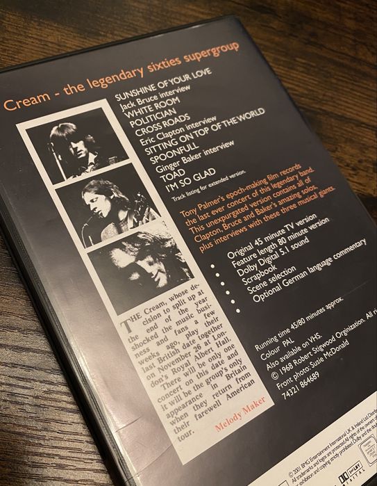 Cream DVD Farewell Concert Eric Clapton