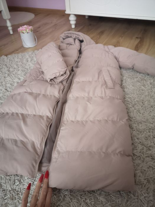 Płaszcz długi zimowy 2w1 ocieplany puchowy kurtka Długa ciepła na zimę