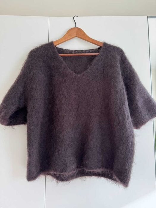 Sweter z kid moheru premium gorzka czekolada rozm uniwersalny