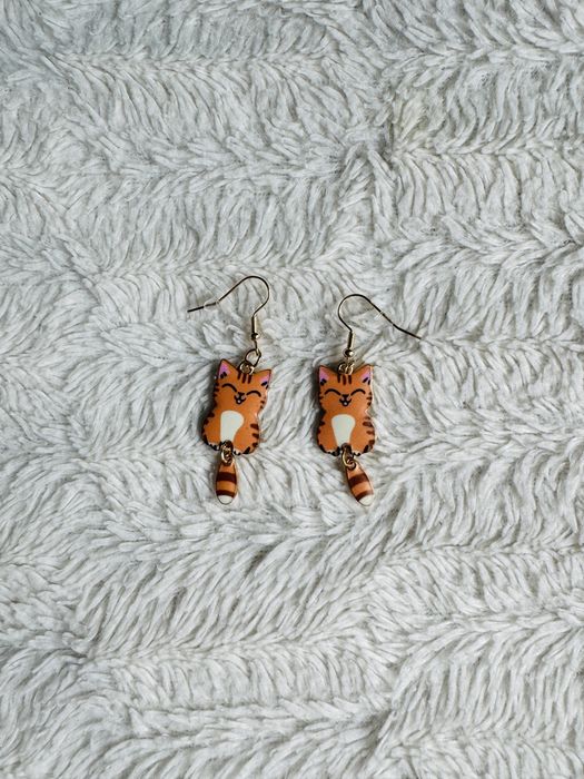 Kolczyki z rudymi kotkami