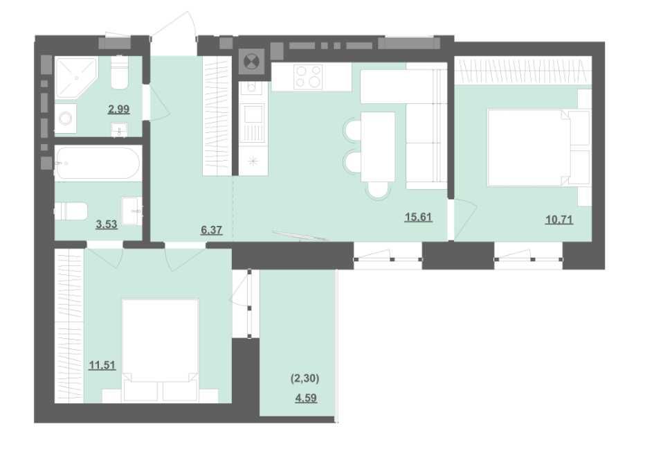 Продаж(Єоселя) 1-кімнатної квартири 53 м2 Пустомити (9км.від Львова)