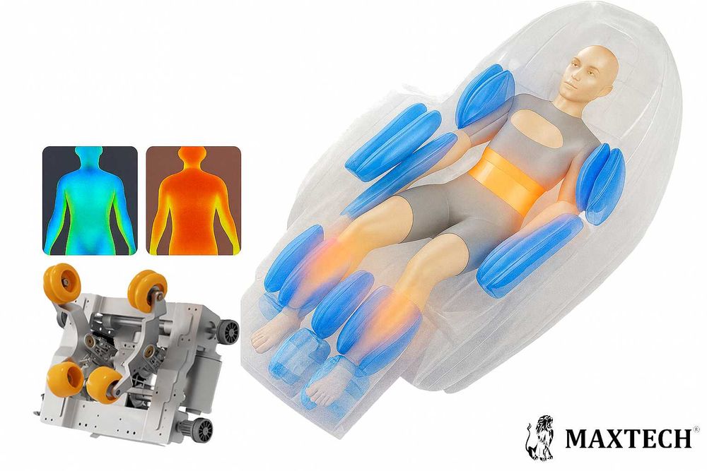 Fotel masujący Nowoczesny z rozciąganiem nóg AstraRelax Zero Gravity