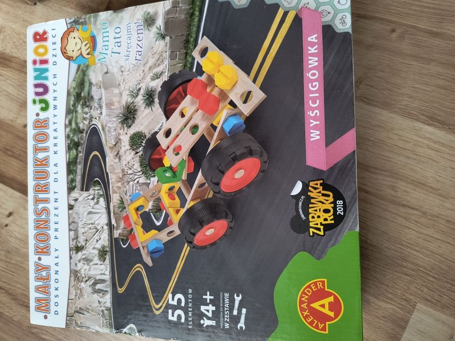 Mały konstruktor junior klocki drewniane autko