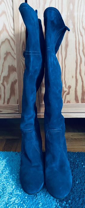 Kozaki HEGO’S 37 zamszowe skórzane granat