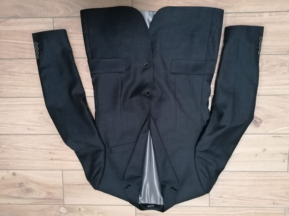 Garnitur męski SLIM polska firma RECMAN 182/86 grafit Ślub wesele