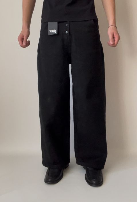 NEW black SUPER BAGGY jeans BERSHKA нові дуже широкі джинси
