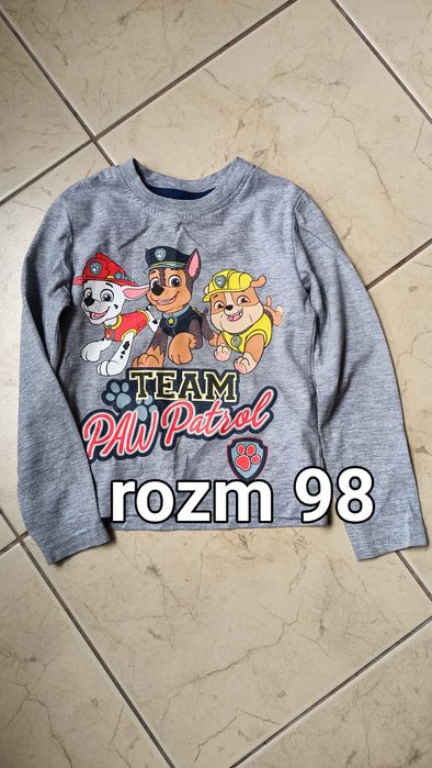 Szara bluzka z długim rękawem Psi Patrol Chase Marshall Rubble r 98